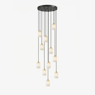 Alabaster Cylinder Cluster Chandelier-Neutral Decor