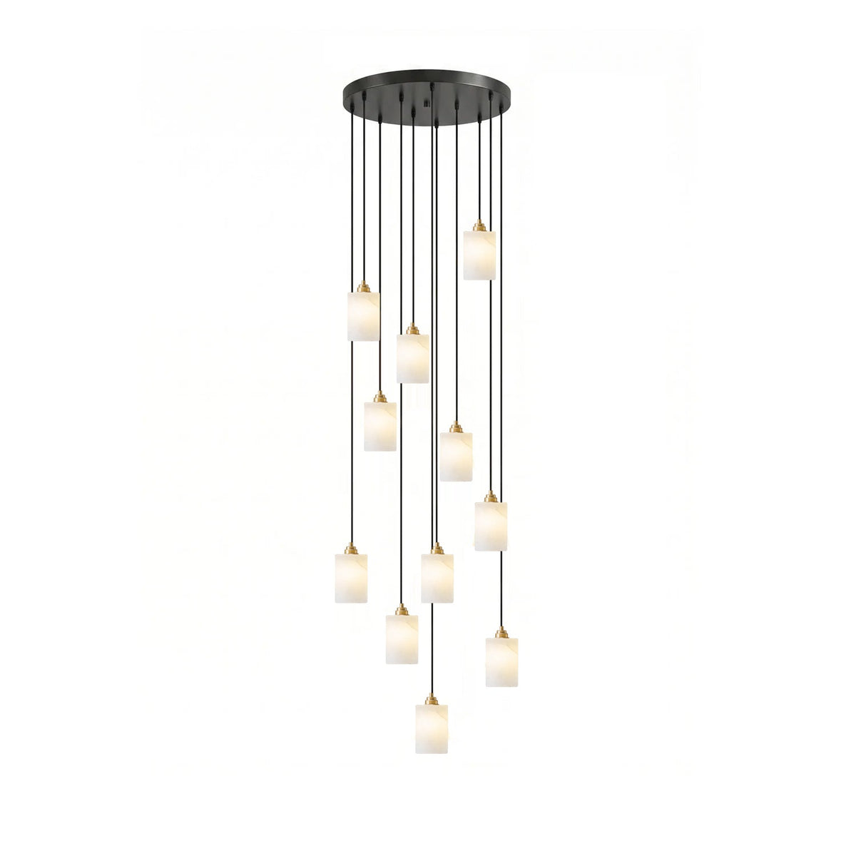 Alabaster Cylinder Cluster Chandelier-Neutral Decor