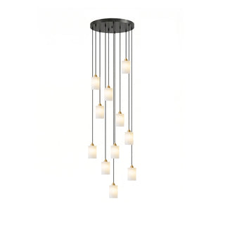 Alabaster Cylinder Cluster Chandelier-Neutral Decor
