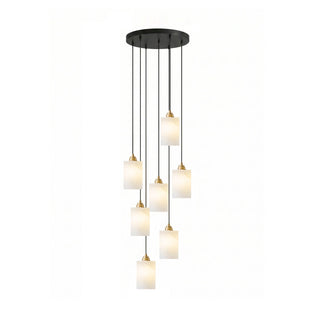 Alabaster Cylinder Cluster Chandelier-Neutral Decor