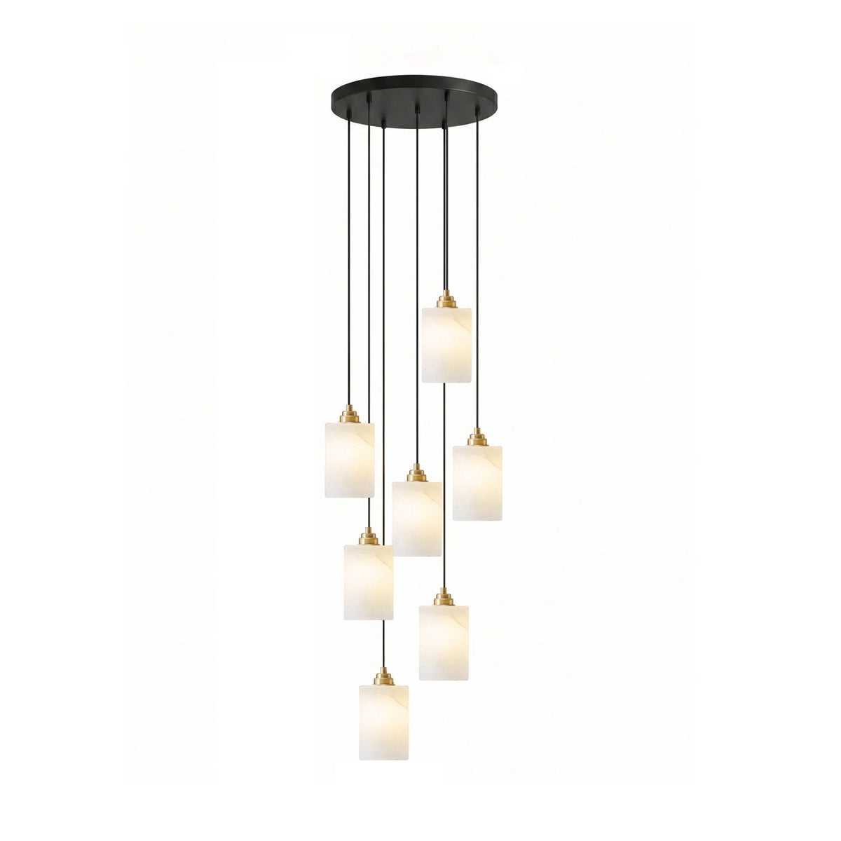 Alabaster Cylinder Cluster Chandelier-Neutral Decor
