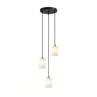 Alabaster Cylinder Cluster Chandelier-Neutral Decor