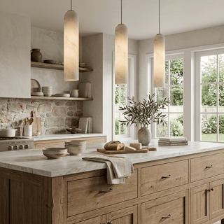 Alabaster Cylinder Pendant Light-Neutral Decor
