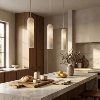 Alabaster Cylinder Pendant Light-Neutral Decor