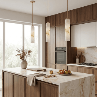Alabaster Cylinder Pendant Light-Neutral Decor