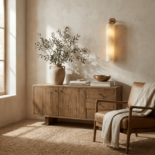 Tube Alabaster Wall Sconce-Neutral Decor