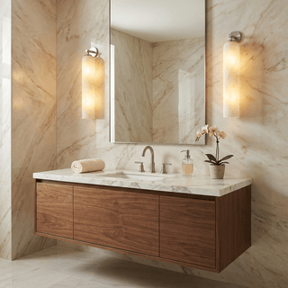 Tube Alabaster Wall Sconce-Neutral Decor