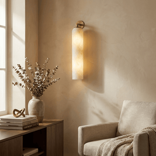 Tube Alabaster Wall Sconce-Neutral Decor