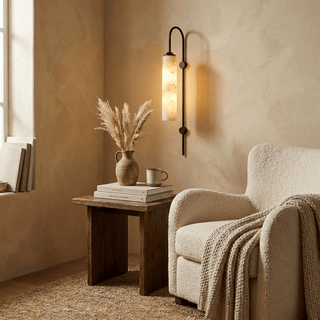 Alabaster Cylinder Wall Light-Neutral Decor