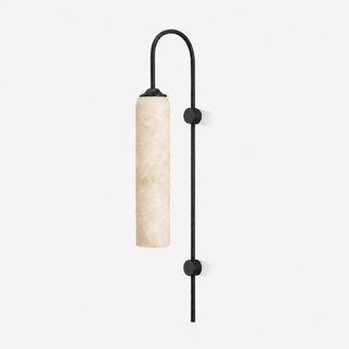 Alabaster Cylinder Wall Light-Neutral Decor