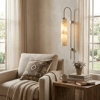 Alabaster Cylinder Wall Light-Neutral Decor