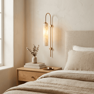 Alabaster Cylinder Wall Light-Neutral Decor