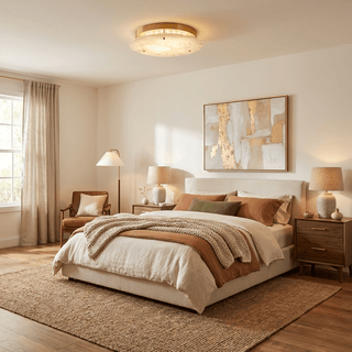 Alabaster Disc Ceiling Lamp-Neutral Decor