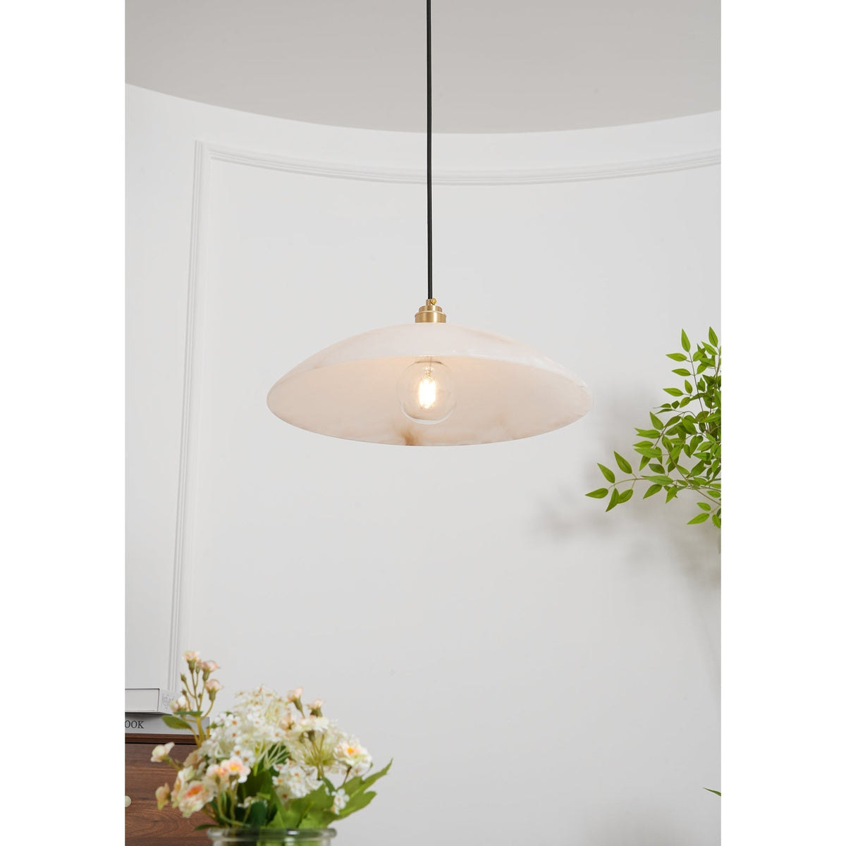 Nerea Suspension Lampe en Albâtre Minimaliste