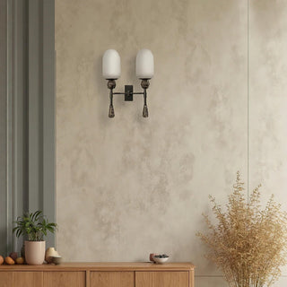 Mila Vintage Applique Murale Double en Albâtre