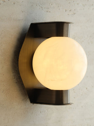 Alabaster Orb Alabaster Sconce-Neutral Decor