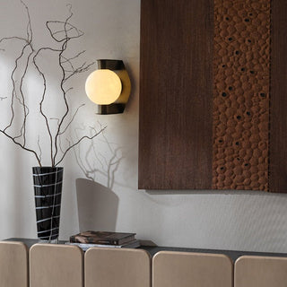 Alabaster Orb Alabaster Sconce-Neutral Decor
