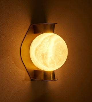 Alabaster Orb Alabaster Sconce-Neutral Decor
