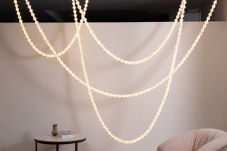 Grempt Lustre Albâtre à Collier de Perles