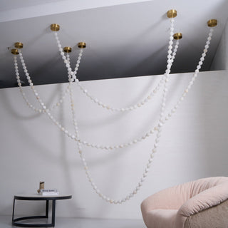 Grempt Lustre Albâtre à Collier de Perles