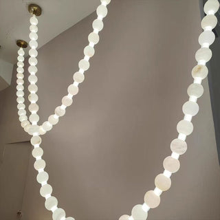 Grempt Lustre Albâtre à Collier de Perles