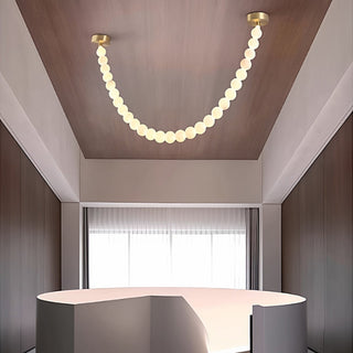 Grempt Lustre Albâtre à Collier de Perles