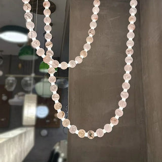 Grempt Lustre Albâtre à Collier de Perles