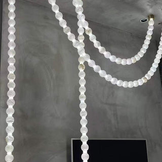 Grempt Lustre Albâtre à Collier de Perles