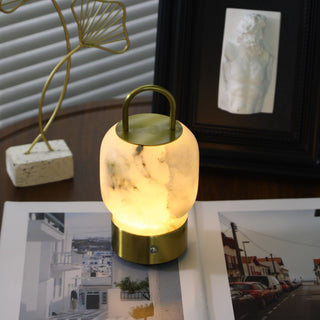 Alabaster Portable Rechargeable Table Lamp-Neutral Decor