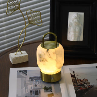 Alabaster Portable Rechargeable Table Lamp-Neutral Decor