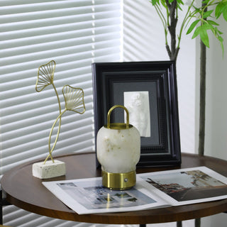 Alabaster Portable Rechargeable Table Lamp-Neutral Decor