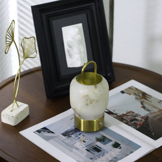 Alabaster Portable Rechargeable Table Lamp-Neutral Decor