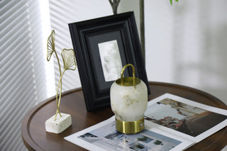 Alabaster Portable Rechargeable Table Lamp-Neutral Decor