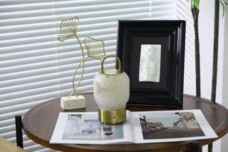 Alabaster Portable Rechargeable Table Lamp-Neutral Decor