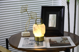 Alabaster Portable Rechargeable Table Lamp-Neutral Decor