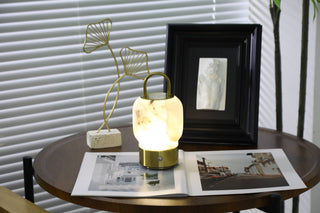 Alabaster Portable Rechargeable Table Lamp-Neutral Decor