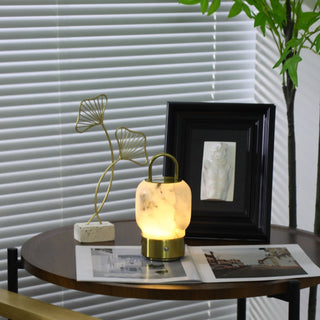 Alabaster Portable Rechargeable Table Lamp-Neutral Decor
