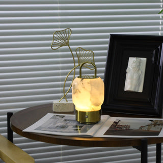 Alabaster Portable Rechargeable Table Lamp-Neutral Decor