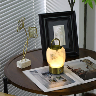 Alabaster Portable Rechargeable Table Lamp-Neutral Decor