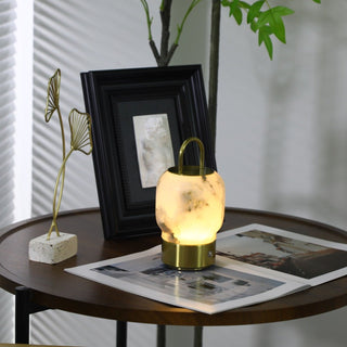 Alabaster Portable Rechargeable Table Lamp-Neutral Decor