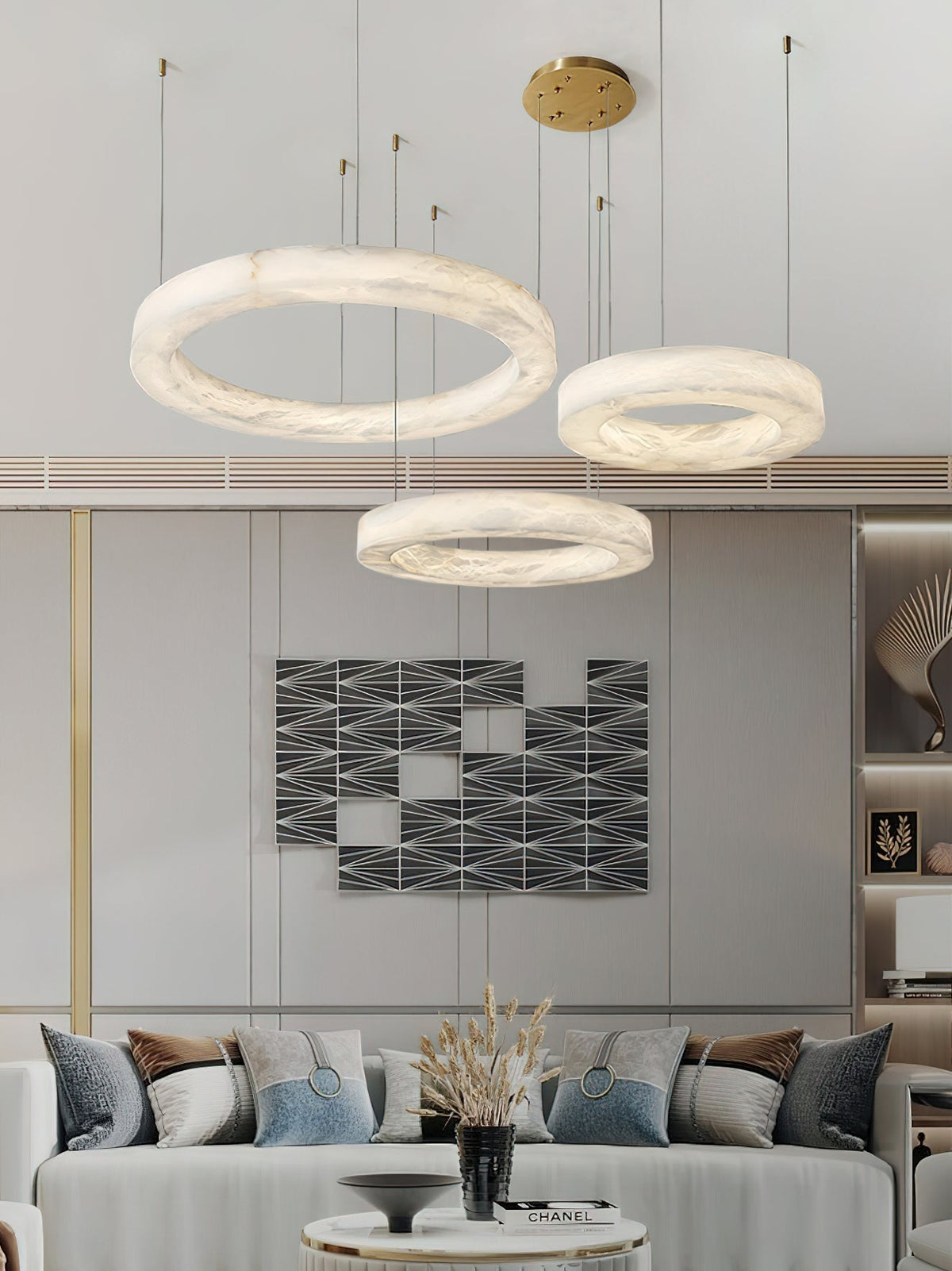 Plotuvyn Lustre Anneau Albâtre Luxe Salon