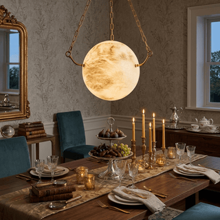 Alabaster Sphere Pendant Lamp-Neutral Decor