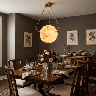 Alabaster Sphere Pendant Lamp-Neutral Decor