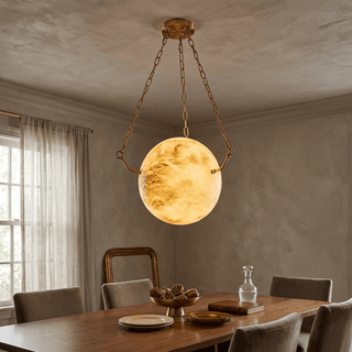 Alabaster Sphere Pendant Lamp-Neutral Decor
