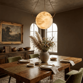 Alabaster Sphere Pendant Lamp-Neutral Decor