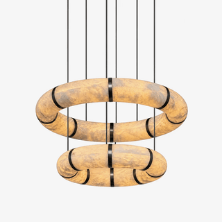 Alabaster Torus Ring Chandelier-Neutral Decor