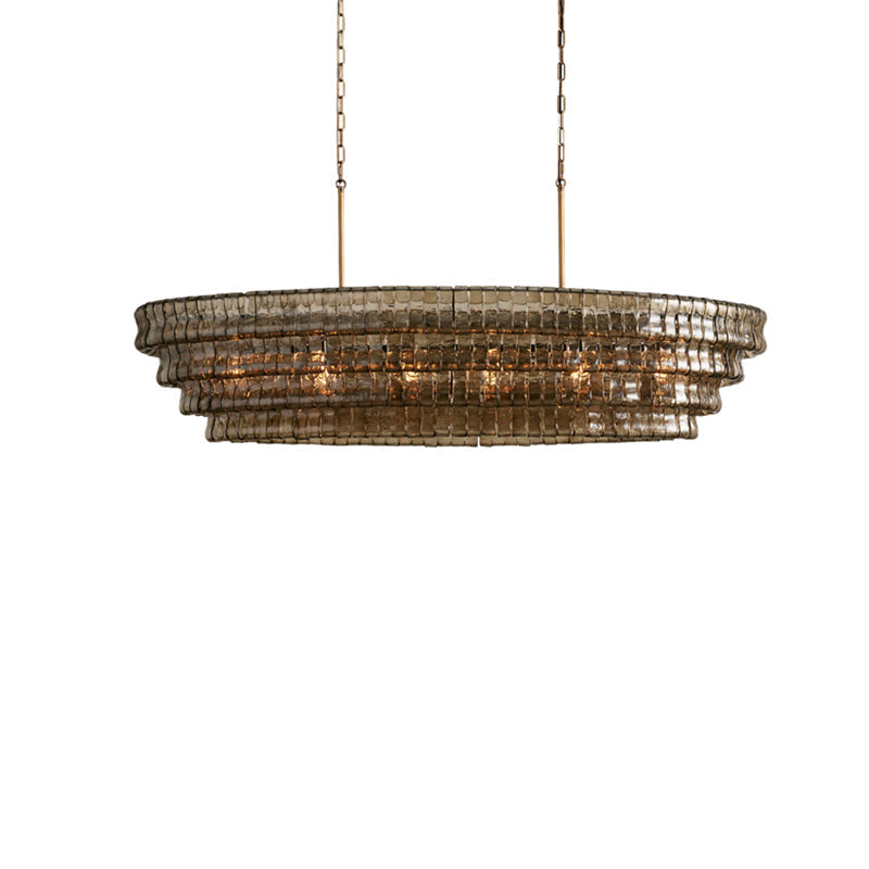 The gold finish Albano Chandelier in a luxury setting.