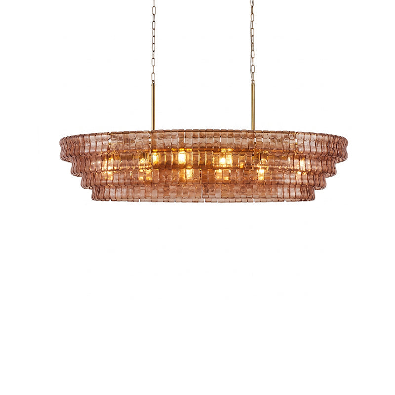 Lifestyle image of the Albano Chandelier in a hospitality lobby.