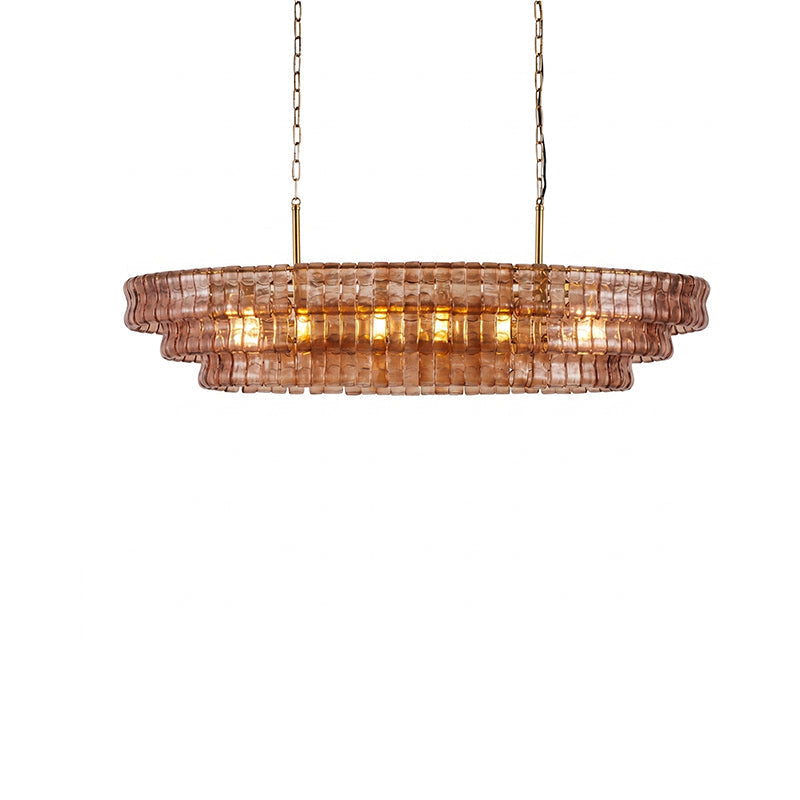 Side profile of the 100cm Albano Glass Chandelier.
