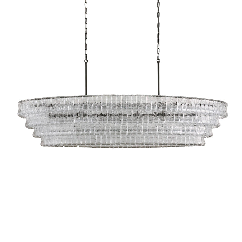 The Albano Chandelier shown with Edison-style bulbs.